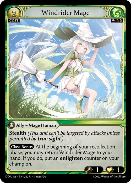 Image for Windrider Mage (232) (Dawn of Ashes 1st Edition) (DOA 1st) - Grand Archive TCG