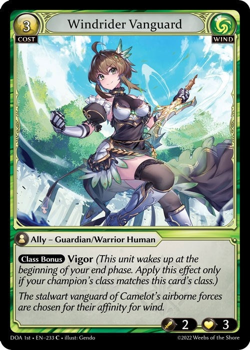 Image for Windrider Vanguard (233) (Dawn of Ashes 1st Edition) (DOA 1st) - Grand Archive TCG