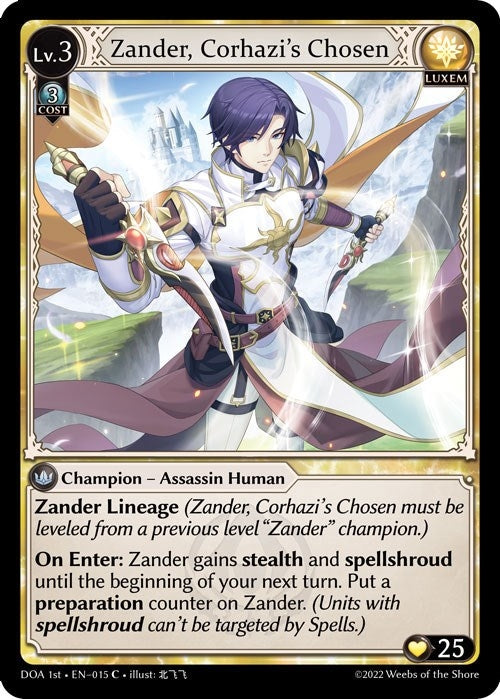 Image for Zander, Corhazi's Chosen (015) (Dawn of Ashes 1st Edition) (DOA 1st) - Grand Archive TCG