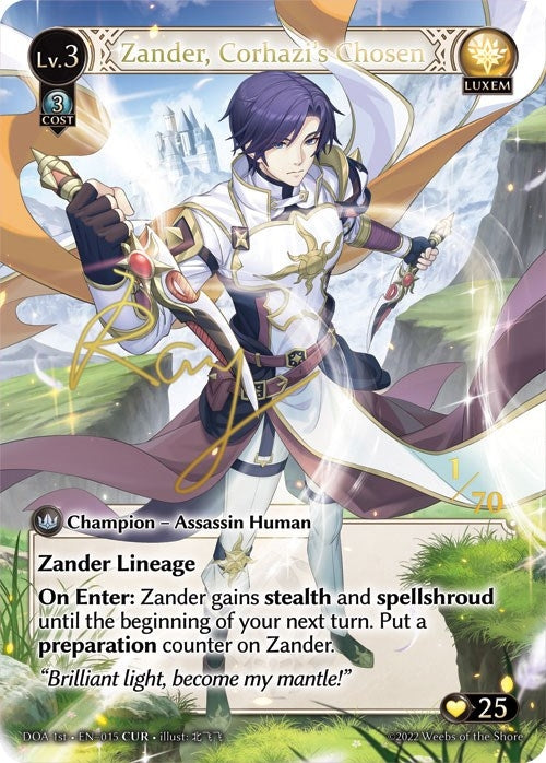 Image for Zander, Corhazi's Chosen (CUR) (015) (Dawn of Ashes 1st Edition) (DOA 1st) - Grand Archive TCG