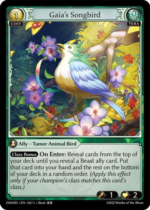 Image for Gaia's Songbird (102) (Dawn of Ashes Starter Decks) (DOASD) - Grand Archive TCG