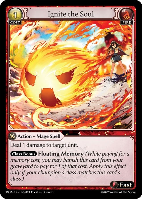 Image for Ignite the Soul (071) (Dawn of Ashes Starter Decks) (DOASD) - Grand Archive TCG
