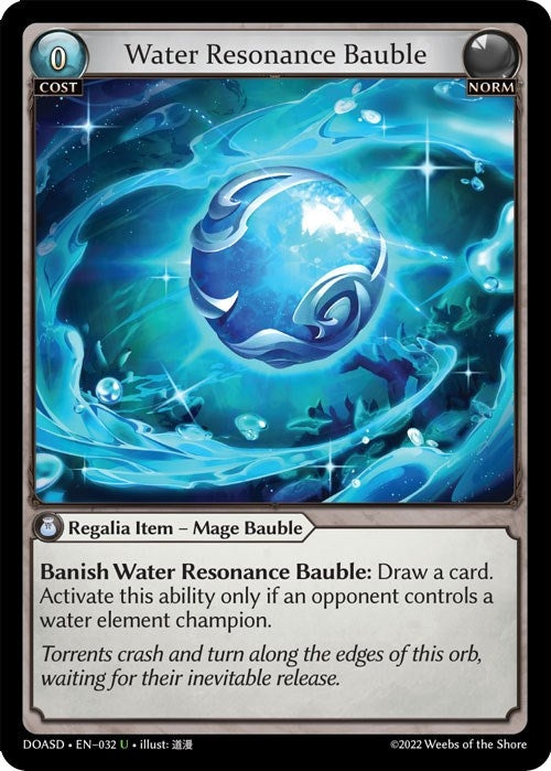 Image for Water Resonance Bauble (032) (Dawn of Ashes Starter Decks) (DOASD) - Grand Archive TCG