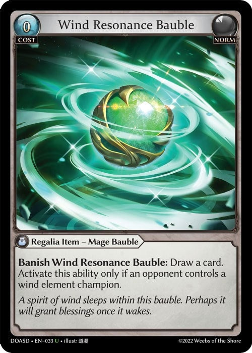 Image for Wind Resonance Bauble (033) (Dawn of Ashes Starter Decks) (DOASD) - Grand Archive TCG