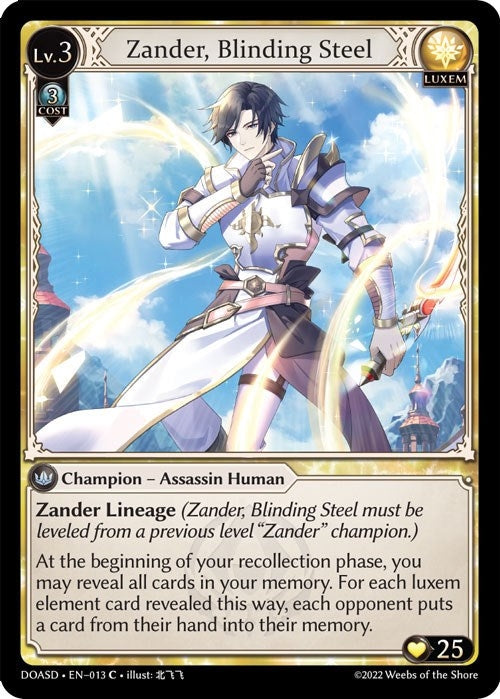 Image for Zander, Blinding Steel (013) (Dawn of Ashes Starter Decks) (DOASD) - Grand Archive TCG