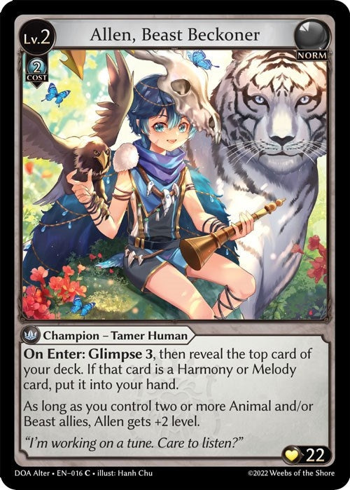 Image for Allen, Beast Beckoner (016) (Dawn of Ashes Alter Edition) (DOA Alter) - Grand Archive TCG