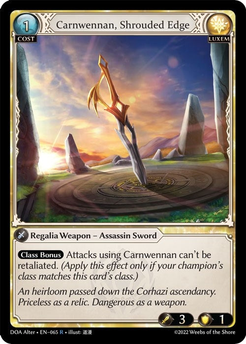 Image for Carnwennan, Shrouded Edge (065) (Dawn of Ashes Alter Edition) (DOA Alter) - Grand Archive TCG