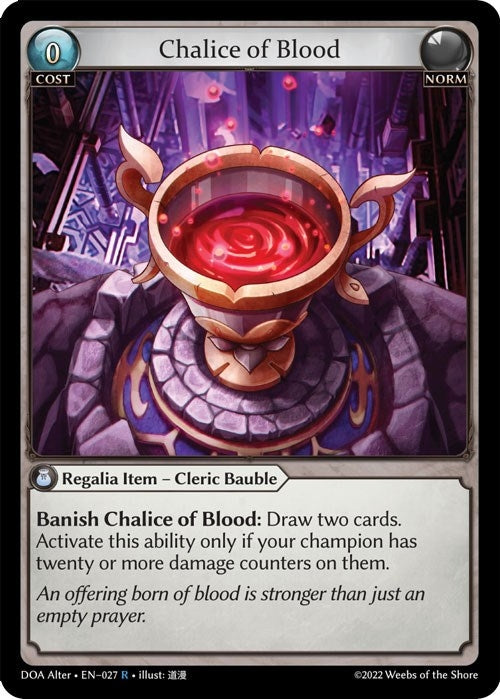 Image for Chalice of Blood (027) (Dawn of Ashes Alter Edition) (DOA Alter) - Grand Archive TCG