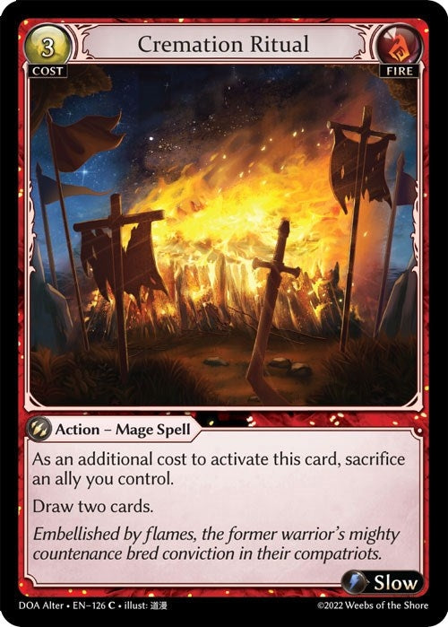 Image for Cremation Ritual (126) (Dawn of Ashes Alter Edition) (DOA Alter) - Grand Archive TCG