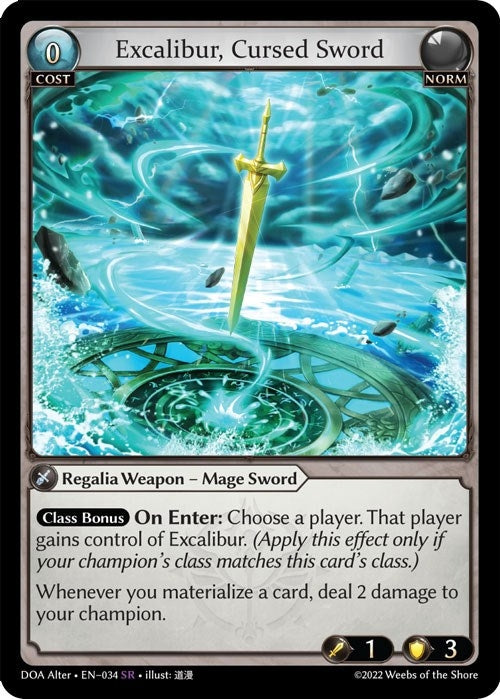 Image for Excalibur, Cursed Sword (034) (Dawn of Ashes Alter Edition) (DOA Alter) - Grand Archive TCG