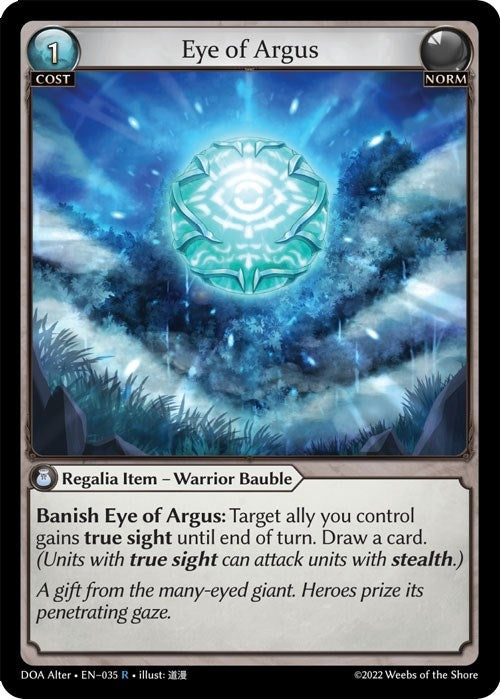 Image for Eye of Argus (035) (Dawn of Ashes Alter Edition) (DOA Alter) - Grand Archive TCG