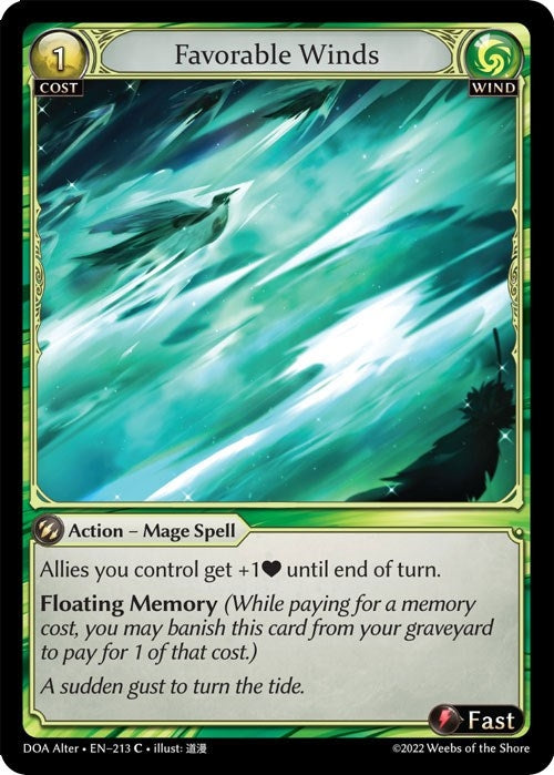 Image for Favorable Winds (213) (Dawn of Ashes Alter Edition) (DOA Alter) - Grand Archive TCG