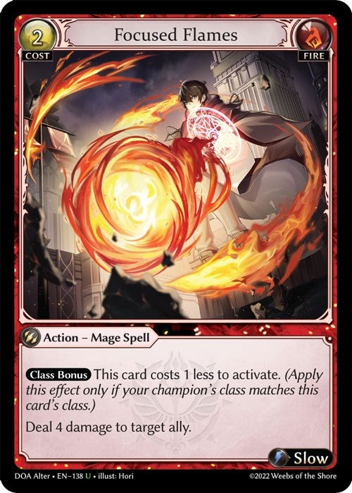 Image for Focused Flames (138) (Dawn of Ashes Alter Edition) (DOA Alter) - Grand Archive TCG
