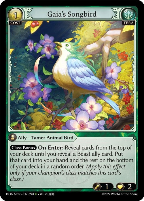 Image for Gaia's Songbird (270) (Dawn of Ashes Alter Edition) (DOA Alter) - Grand Archive TCG