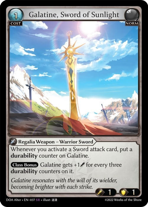 Image for Galatine, Sword of Sunlight (037) (Dawn of Ashes Alter Edition) (DOA Alter) - Grand Archive TCG