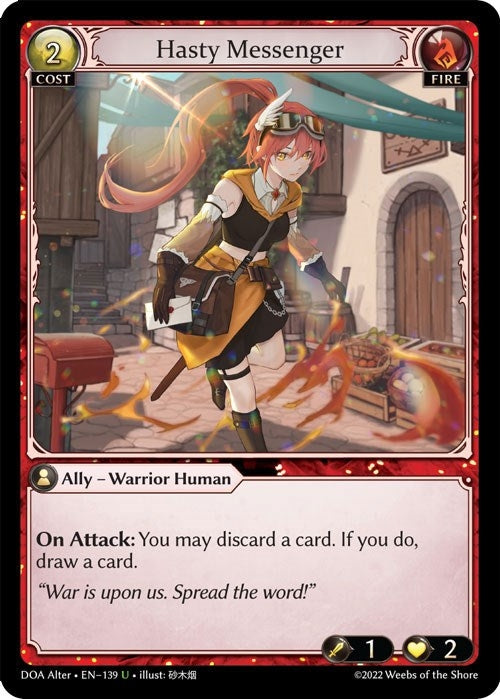 Image for Hasty Messenger (139) (Dawn of Ashes Alter Edition) (DOA Alter) - Grand Archive TCG