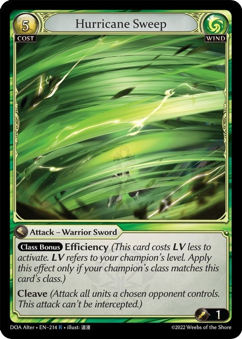 Image for Hurricane Sweep (214) (Dawn of Ashes Alter Edition) (DOA Alter) - Grand Archive TCG