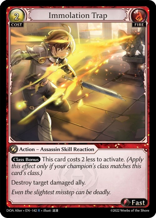 Image for Immolation Trap (142) (Dawn of Ashes Alter Edition) (DOA Alter) - Grand Archive TCG