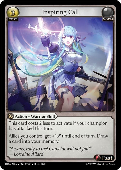 Image for Inspiring Call (093) (Dawn of Ashes Alter Edition) (DOA Alter) - Grand Archive TCG