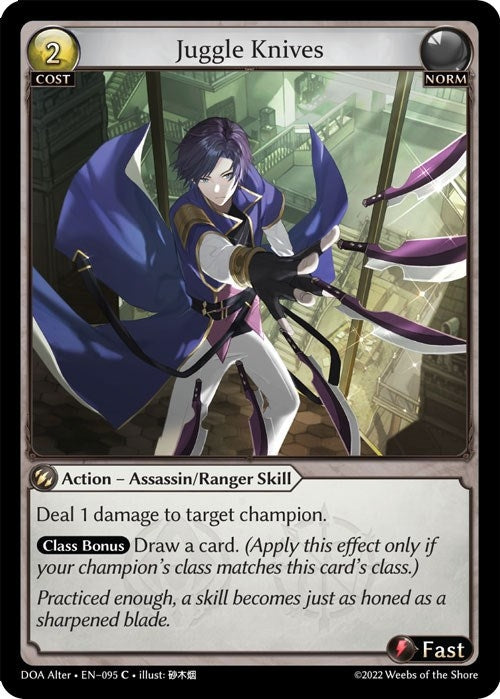 Image for Juggle Knives (095) (Dawn of Ashes Alter Edition) (DOA Alter) - Grand Archive TCG