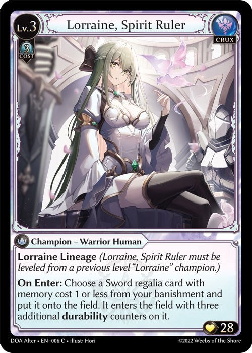 Image for Lorraine, Spirit Ruler (006) (Dawn of Ashes Alter Edition) (DOA Alter) - Grand Archive TCG