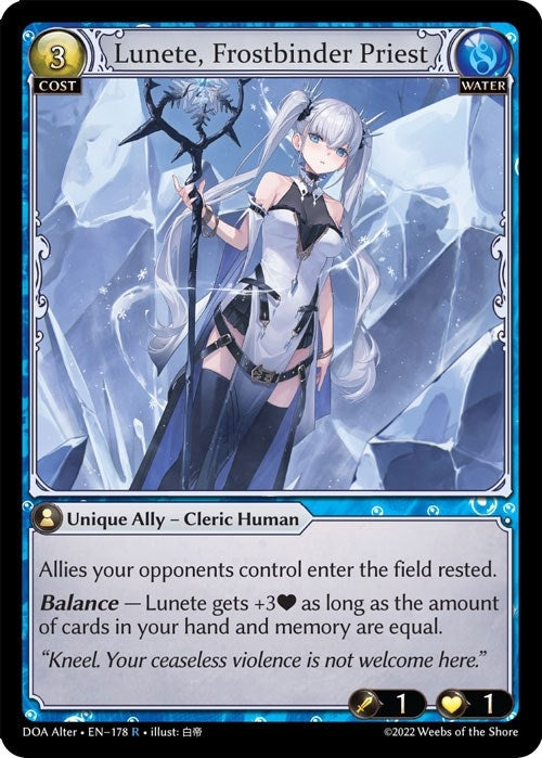 Image for Lunete, Frostbinder Priest (178) (Dawn of Ashes Alter Edition) (DOA Alter) - Grand Archive TCG