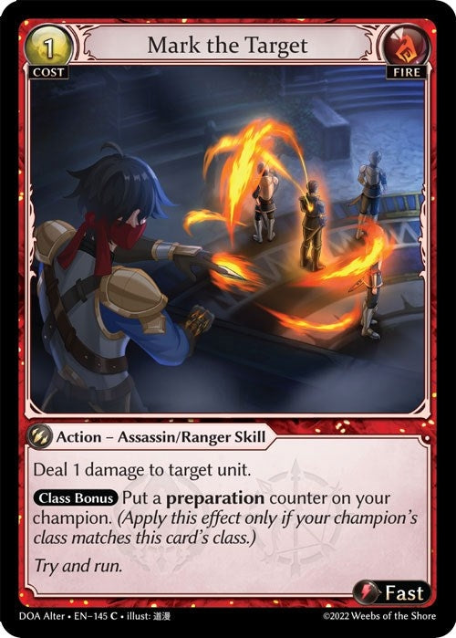 Image for Mark the Target (145) (Dawn of Ashes Alter Edition) (DOA Alter) - Grand Archive TCG