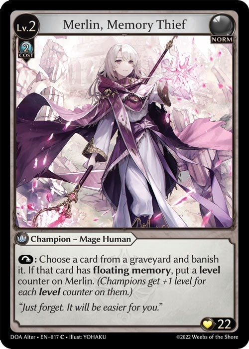 Image for Merlin, Memory Thief (017) (Dawn of Ashes Alter Edition) (DOA Alter) - Grand Archive TCG