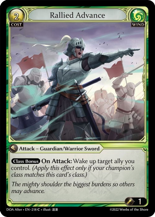 Image for Rallied Advance (218) (Dawn of Ashes Alter Edition) (DOA Alter) - Grand Archive TCG