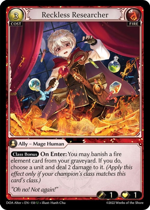 Image for Reckless Researcher (150) (Dawn of Ashes Alter Edition) (DOA Alter) - Grand Archive TCG
