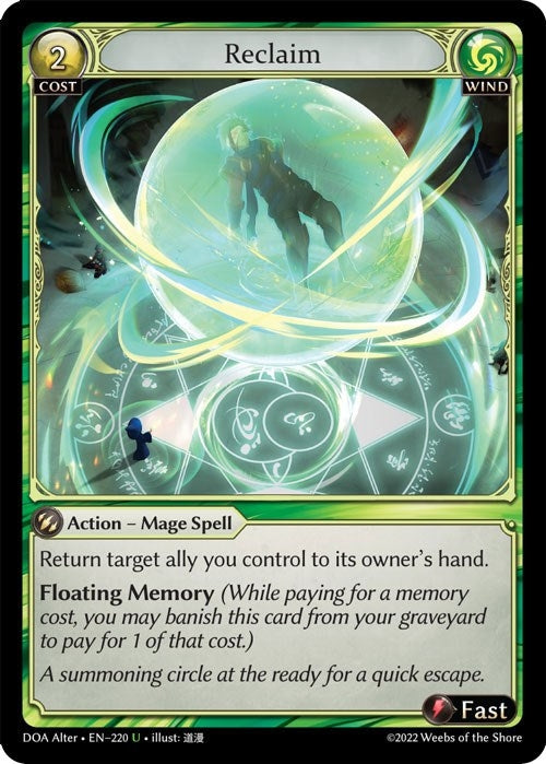 Image for Reclaim (220) (Dawn of Ashes Alter Edition) (DOA Alter) - Grand Archive TCG