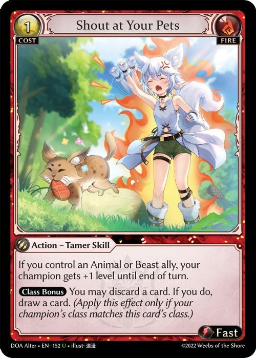 Image for Shout at Your Pets (152) (Dawn of Ashes Alter Edition) (DOA Alter) - Grand Archive TCG