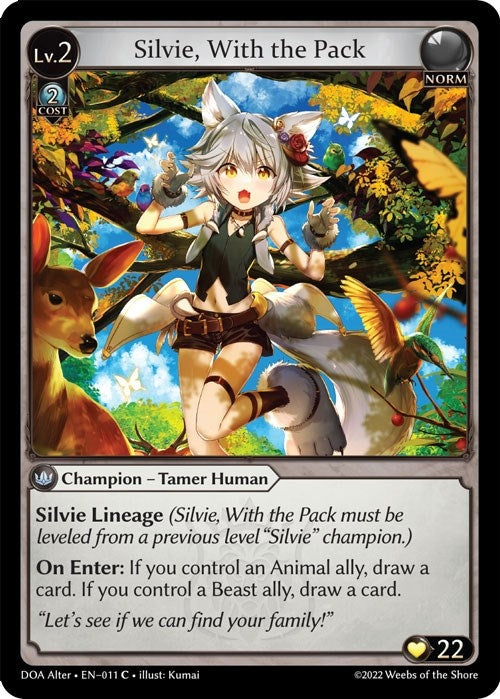 Image for Silvie, With the Pack (011) (Dawn of Ashes Alter Edition) (DOA Alter) - Grand Archive TCG