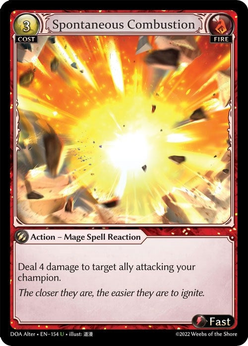 Image for Spontaneous Combustion (154) (Dawn of Ashes Alter Edition) (DOA Alter) - Grand Archive TCG