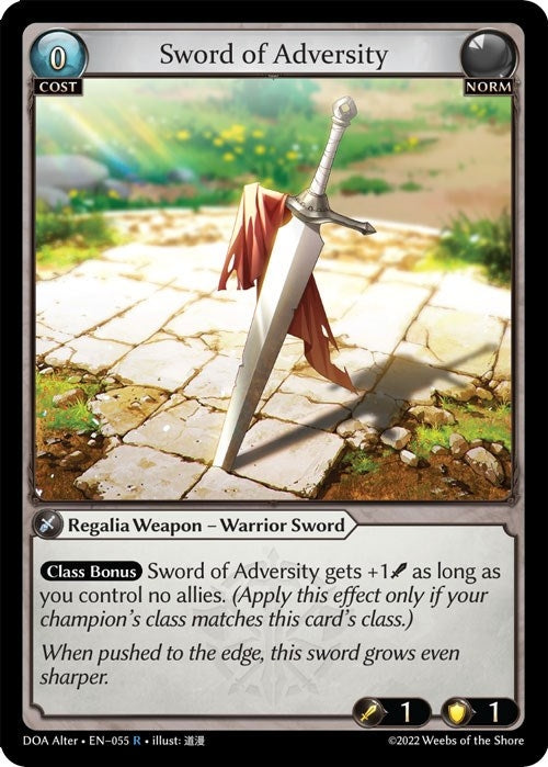 Image for Sword of Adversity (055) (Dawn of Ashes Alter Edition) (DOA Alter) - Grand Archive TCG
