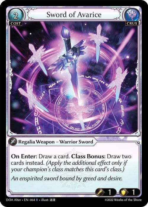 Image for Sword of Avarice (064) (Dawn of Ashes Alter Edition) (DOA Alter) - Grand Archive TCG