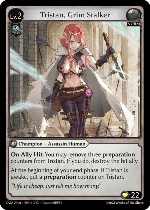 Image for Tristan, Grim Stalker (019) (Dawn of Ashes Alter Edition) (DOA Alter) - Grand Archive TCG