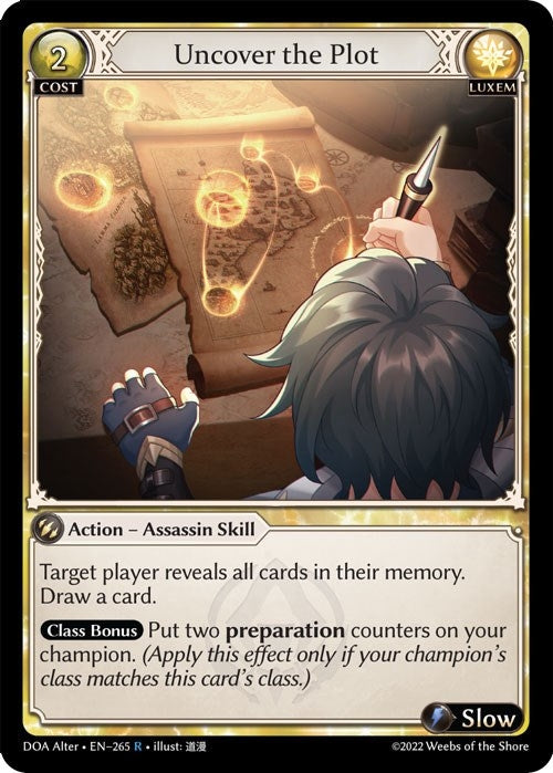 Image for Uncover the Plot (265) (Dawn of Ashes Alter Edition) (DOA Alter) - Grand Archive TCG