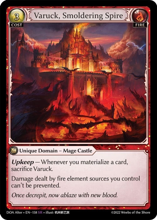 Image for Varuck, Smoldering Spire (158) (Dawn of Ashes Alter Edition) (DOA Alter) - Grand Archive TCG