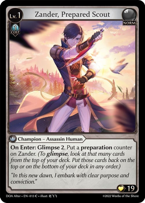 Image for Zander, Prepared Scout (013) (Dawn of Ashes Alter Edition) (DOA Alter) - Grand Archive TCG