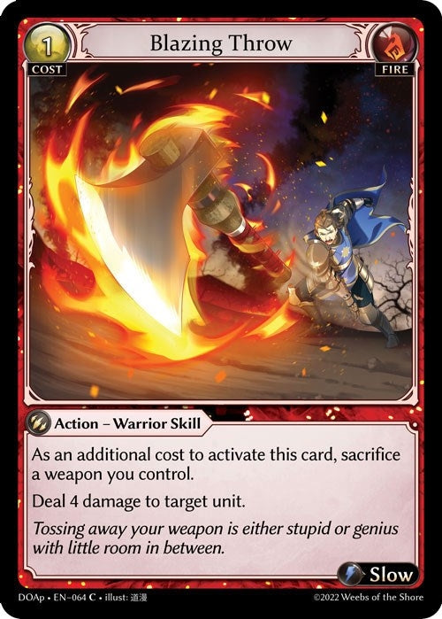 Image for Blazing Throw (064) (Dawn of Ashes Prelude) (DOAp) - Grand Archive TCG