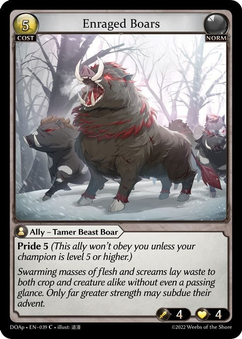 Image for Enraged Boars (039) (Dawn of Ashes Prelude) (DOAp) - Grand Archive TCG