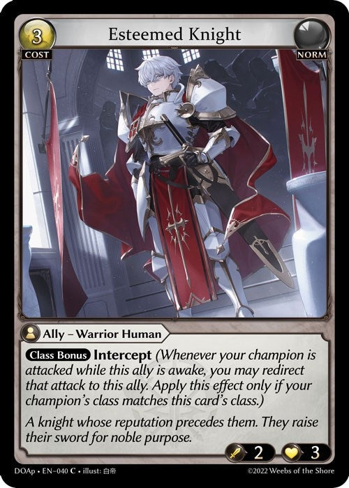 Image for Esteemed Knight (040) (Dawn of Ashes Prelude) (DOAp) - Grand Archive TCG