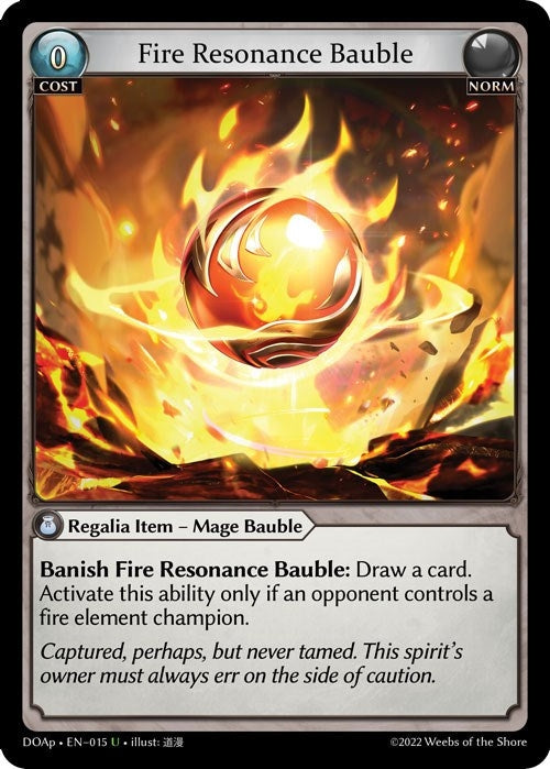Image for Fire Resonance Bauble (015) (Dawn of Ashes Prelude) (DOAp) - Grand Archive TCG