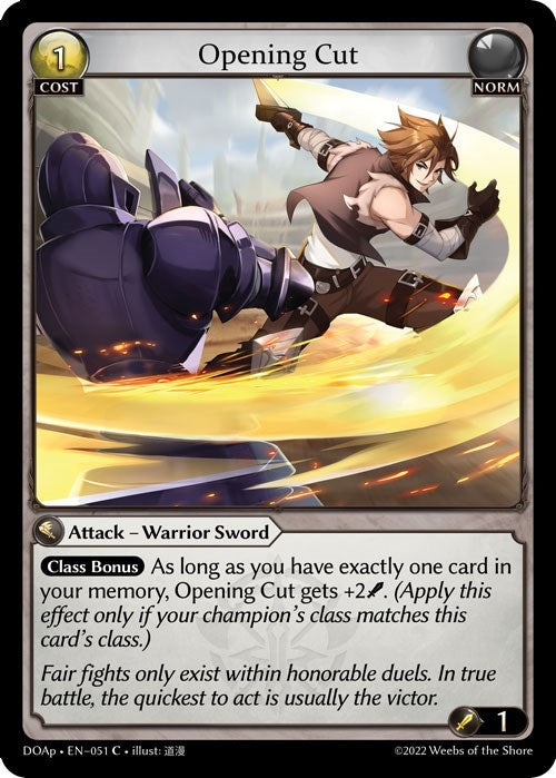 Image for Opening Cut (051) (Dawn of Ashes Prelude) (DOAp) - Grand Archive TCG