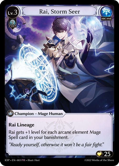 Image for Rai, Storm Seer (003) (Kickstarter Promotional Cards) (KSP) - Grand Archive TCG