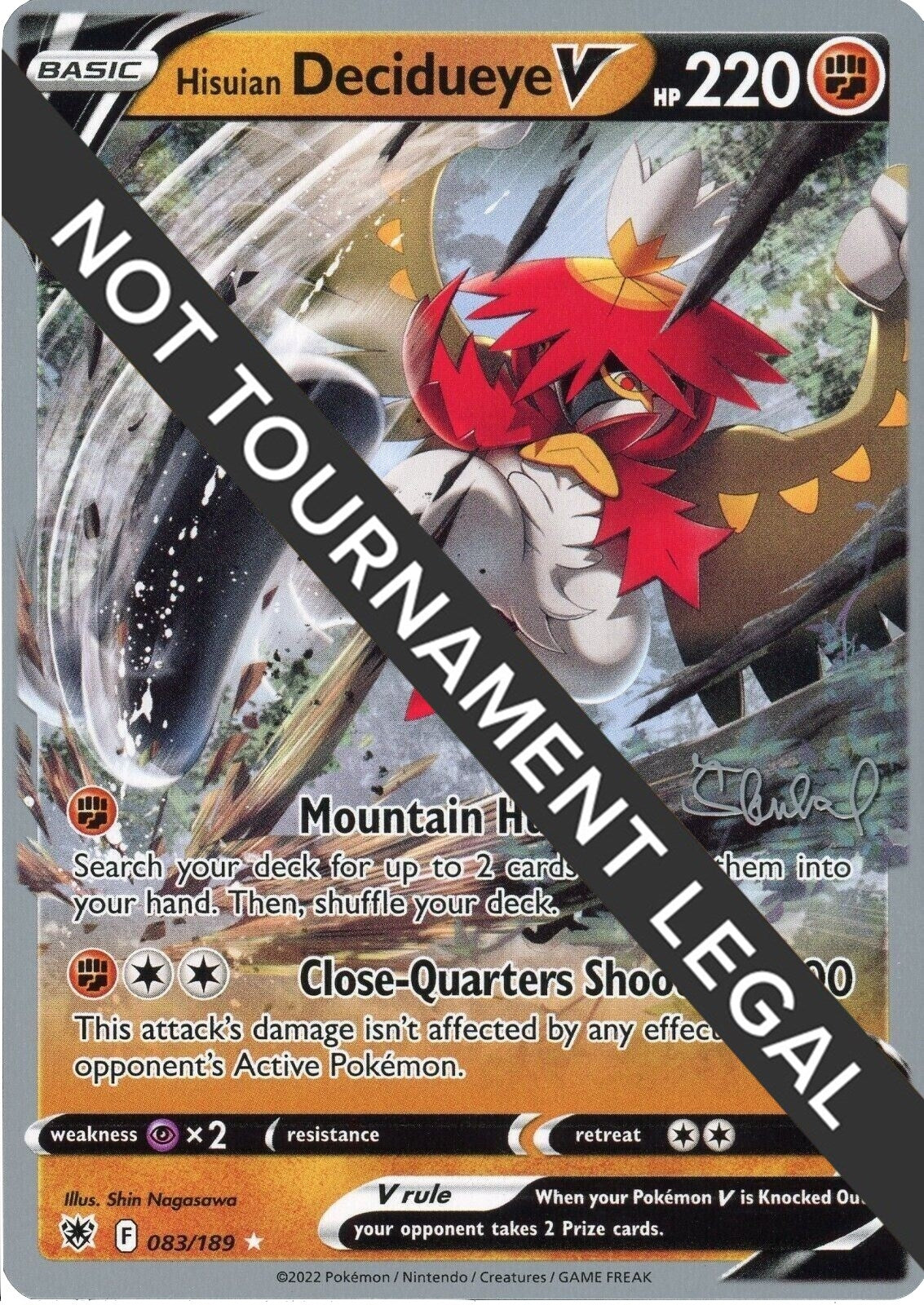 Image for Hisuian Decidueye V - 2022 (Ondrej Skubal) (083/189) (World Championship Decks) (WCD) - Pokemon