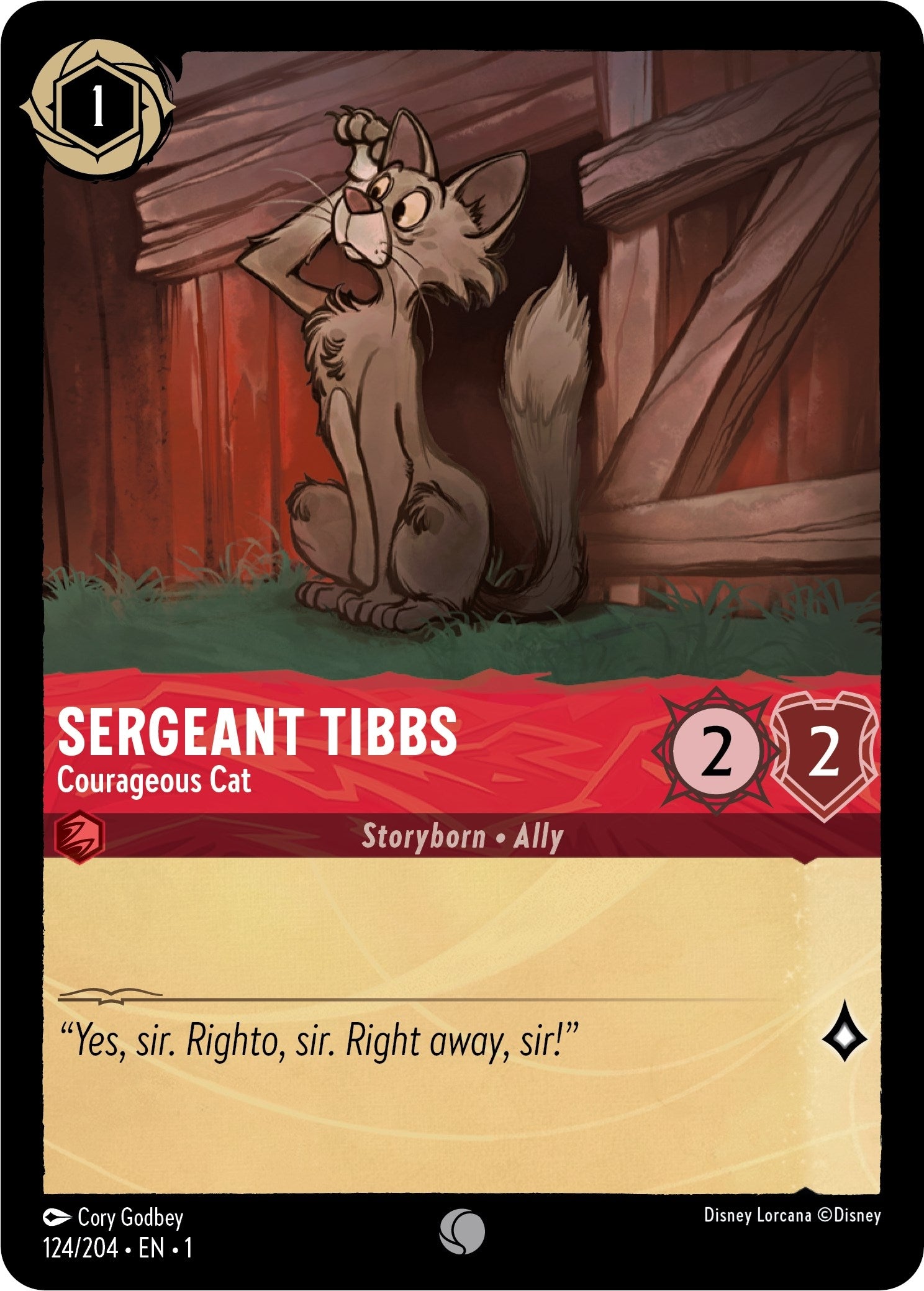 Image for Sergeant Tibbs - Courageous Cat (124/204) (The First Chapter) (1) - Disney Lorcana