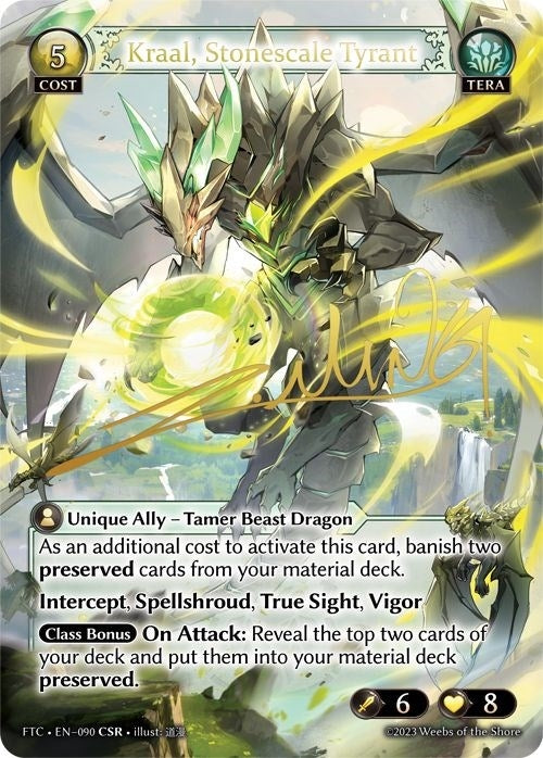 Image for Kraal, Stonescale Tyrant (CSR) (090) (Fractured Crown) (FTC) - Grand Archive TCG
