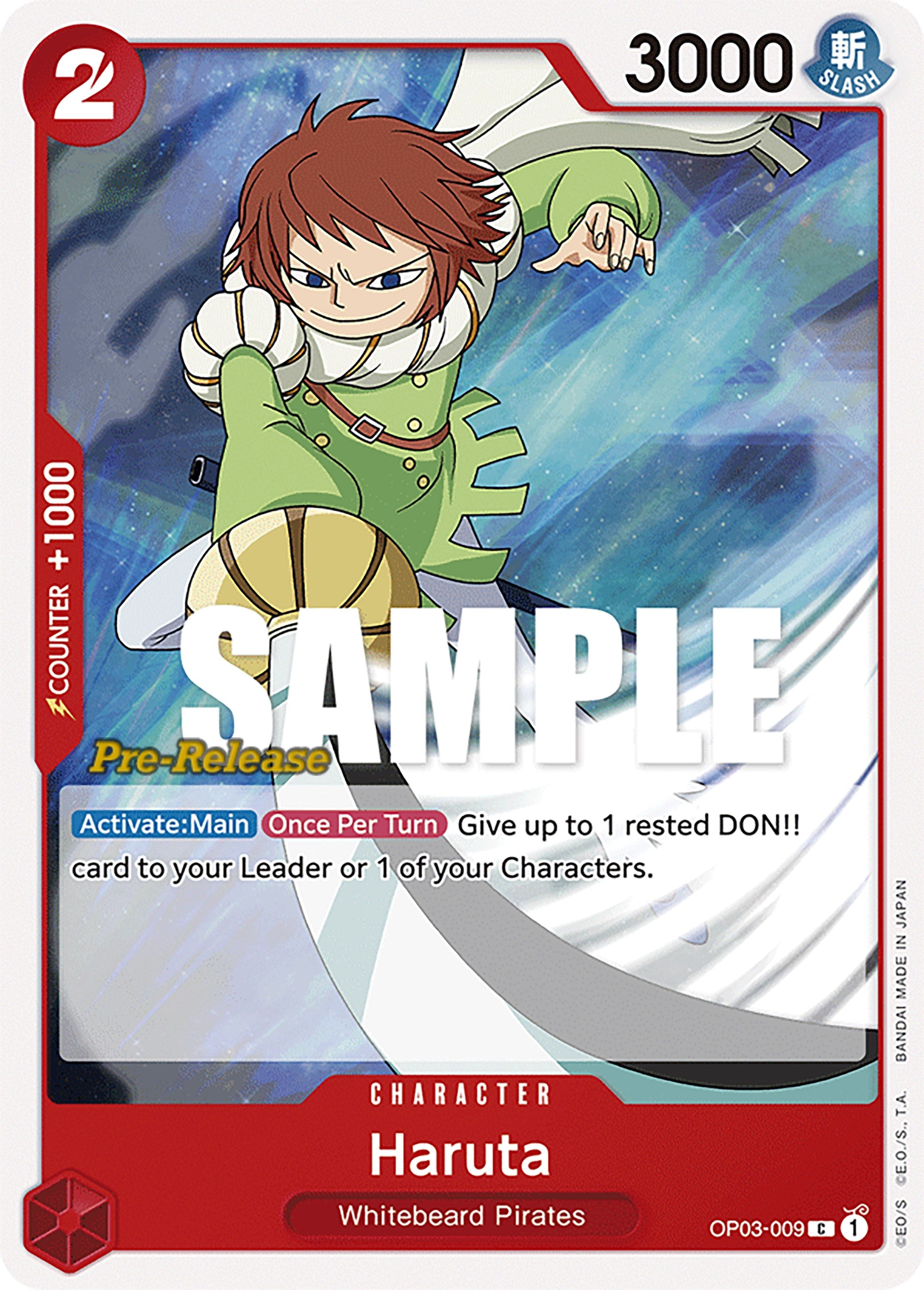 Image for Haruta (OP03-009) (Pillars of Strength Pre-Release Cards) (OP03 PRE) - One Piece Card Game